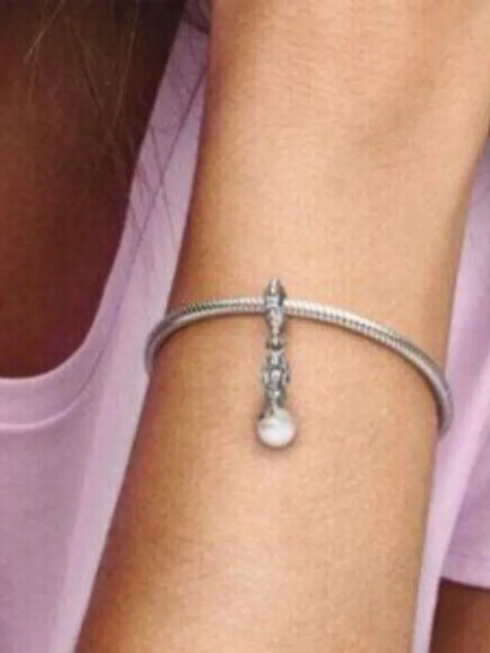Pandora Silver Mermaid Pearl Dangle Charm